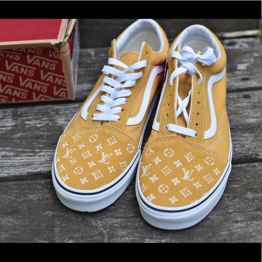 Old Skool Vans Ochre Yellow Custom